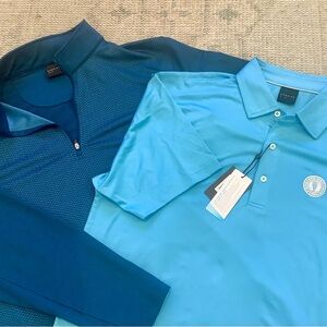 Dunning Golf Bundle with Blue Polo (NWTs) and Teal LS Pullover Sz L